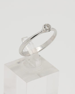 Solitaire or blanc diamant