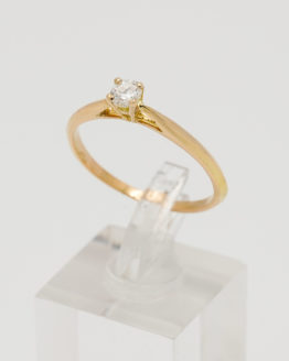 Solitaire or jaune diamant