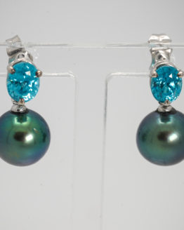 Boucles d'oreilles or blanc