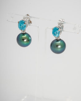 Boucles d'oreilles or blanc