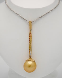 Pendentif or et argent vrillé