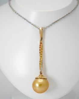 Pendentif or et argent vrillé