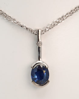 Pendentif or saphir diamant