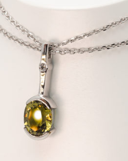 Pendentif or saphir diamant