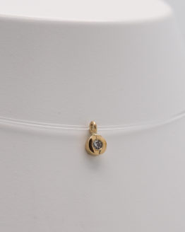 Collier or diamant sur nylon