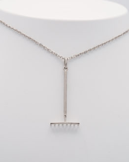 Pendentif argent râteau