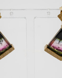 Boucles d'oreilles or tourmalines