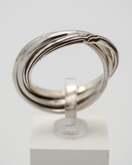 Alliance 3 anneaux argent cuivre en moku