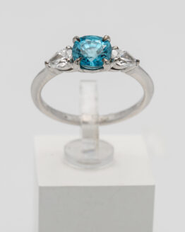 Bague or blanc diamants zircon