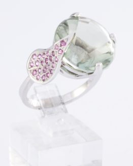 Bague or saphirs quartz